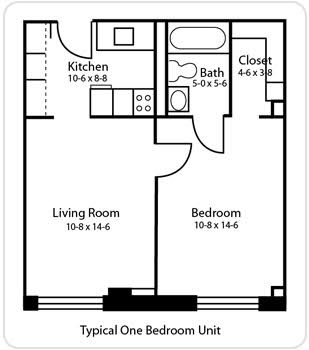 Lutheran Manor Standard One Bedroom Apartment Layout